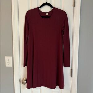 Burgundy Long Sleeve Dress